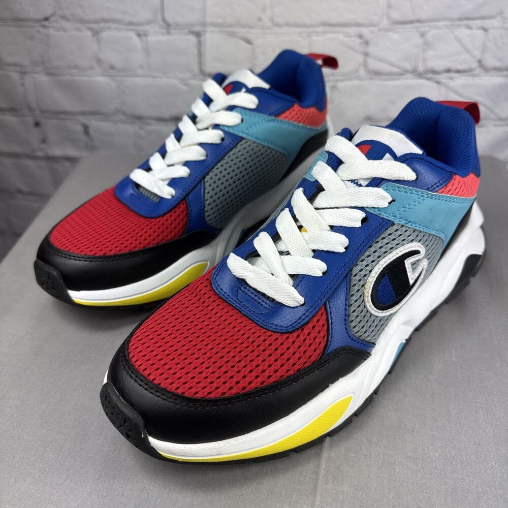 Champion Men's Size 8 93 Eighteen Sp Block Red Blue Yellow Shoes Sneakers